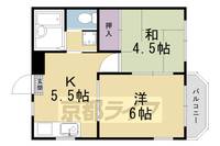 京都府京都市右京区嵯峨釈迦堂大門町の賃貸マンションの間取り