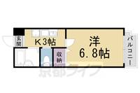 京都府京都市右京区太秦朱雀町の賃貸マンションの間取り