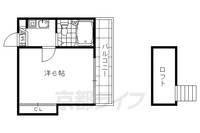 京都府京都市右京区嵯峨野有栖川町の賃貸アパートの間取り