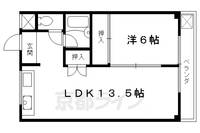 京都府京都市右京区梅津南町の賃貸マンションの間取り