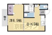 京都府京都市右京区嵯峨広沢御所ノ内町の賃貸アパートの間取り