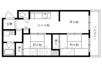 京都府京都市北区西賀茂柿ノ木町の賃貸マンションの間取り