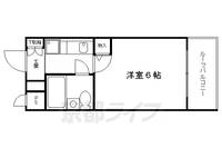 京都府京都市中京区冷泉町の賃貸マンションの間取り