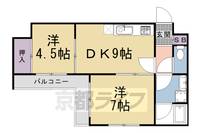 京都府京都市上京区瓢箪図子町の賃貸マンションの間取り