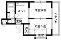 京都府京都市左京区岩倉南河原町の賃貸マンションの間取り
