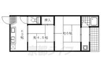京都府京都市北区上賀茂松本町の賃貸アパートの間取り