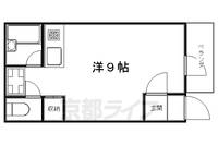 京都府京都市左京区松ケ崎堂ノ上町の賃貸マンションの間取り