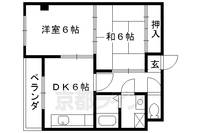 京都府京都市伏見区横大路貴船の賃貸マンションの間取り