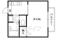 京都府京都市伏見区京町大黒町の賃貸アパートの間取り