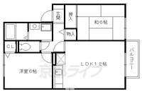 京都府京都市伏見区深草西出町の賃貸アパートの間取り
