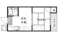 京都府京都市伏見区納所町の賃貸アパートの間取り