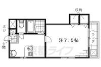 京都府京都市伏見区深草西出町の賃貸アパートの間取り