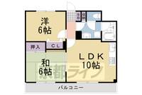 京都府京都市西京区大枝沓掛町の賃貸マンションの間取り