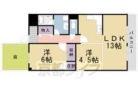 京都府京都市西京区下津林南中島町の賃貸マンションの間取り