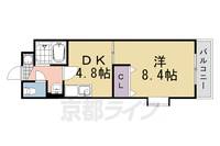京都府京都市西京区上桂北村町の賃貸マンションの間取り