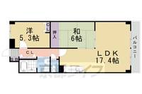 京都府京都市西京区上桂前川町の賃貸マンションの間取り