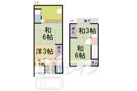 京都府京都市西京区桂千代原町の賃貸テラスハウスの間取り