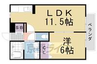京都府京都市西京区牛ヶ瀬山柿町の賃貸アパートの間取り