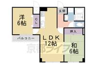 京都府長岡京市久貝1丁目の賃貸マンションの間取り