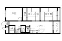 京都府向日市物集女町燈篭前の賃貸マンションの間取り