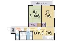京都府長岡京市長岡2丁目の賃貸マンションの間取り
