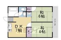 京都府向日市物集女町中海道の賃貸アパートの間取り