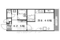 京都府京都市伏見区羽束師鴨川町の賃貸アパートの間取り