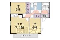 京都府京都市南区久世殿城町の賃貸アパートの間取り