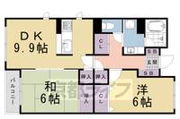 京都府京都市右京区太秦開日町の賃貸マンションの間取り