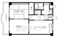 京都府京都市南区吉祥院宮ノ東町の賃貸マンションの間取り