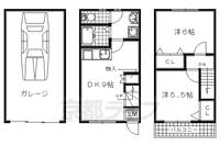 京都府宇治市五ヶ庄芝ノ東の賃貸テラスハウスの間取り