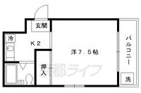 ロイヤルハイツ一乗寺105の間取り