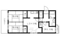 京都府京都市北区紫竹上本町の賃貸マンションの間取り