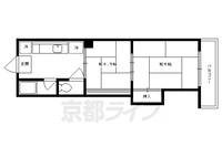 京都府京都市北区紫竹西北町の賃貸マンションの間取り