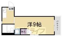 京都府京都市左京区松ケ崎泉川町の賃貸アパートの間取り