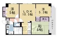 京都府京都市北区紫竹西野山東町の賃貸マンションの間取り