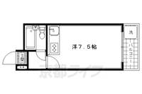 京都府京都市北区西賀茂蟹ケ坂町の賃貸マンションの間取り
