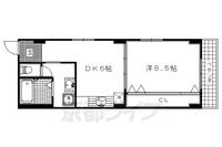 京都府京都市上京区元伊佐町の賃貸マンションの間取り