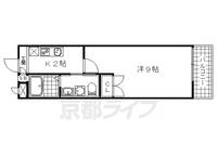 京都府京都市山科区椥辻池尻町の賃貸マンションの間取り