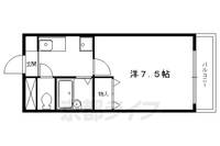 京都府京都市左京区一乗寺梅ノ木町の賃貸マンションの間取り