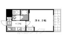 京都府京都市右京区梅津北浦町の賃貸マンションの間取り