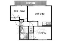 京都府京都市右京区鳴滝川西町の賃貸アパートの間取り