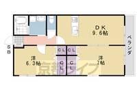 京都府京都市西京区上桂前田町の賃貸アパートの間取り