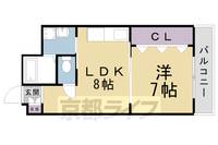 京都府京都市伏見区深草鞍ケ谷の賃貸マンションの間取り