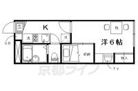 京都府京都市北区西賀茂鹿ノ下町の賃貸アパートの間取り