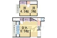 中久世貸家東2の間取り