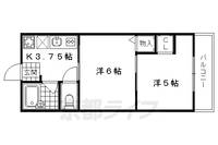 京都府京都市右京区梅津北浦町の賃貸アパートの間取り