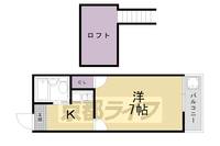 京都府京都市右京区梅津北川町の賃貸アパートの間取り