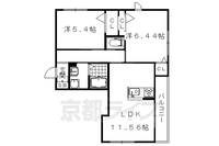 京都府京都市中京区壬生森町の賃貸アパートの間取り