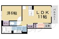 京都府京都市下京区中堂寺庄ノ内町の賃貸アパートの間取り